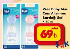 WEE BABY MİNİ CAM ALIŞTIRMA BARDAĞI SETİ 30 ML